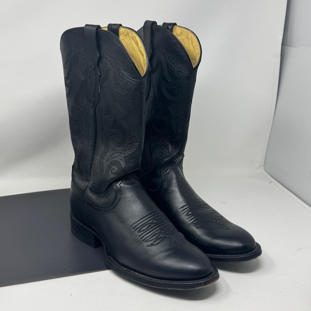 Tony Lama Men's Patron Black Round Toe Western Boot 3014 size 9D great condition